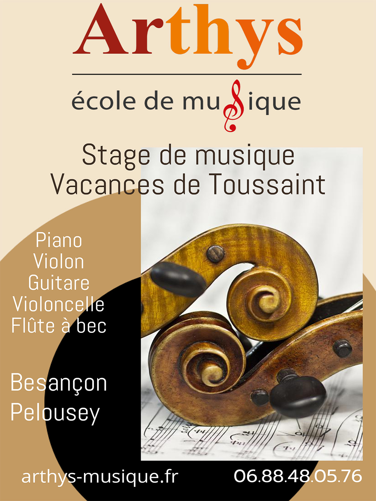 Stages aux vacances de la Toussaint à l 'école de musique Arthys à Besançon ou Pelousey